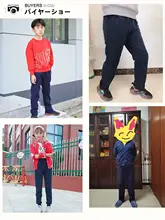 深い青色のアイスシルクパンツ【男女兼用・夏用・学生用】（セットアップ対応）