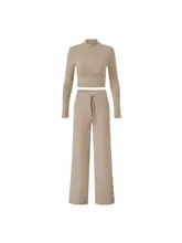 フィットした背中デザインの長袖ヨガトップス【ワイドレッグ・ハイウエスト・レディース用】【セットアップ対応】