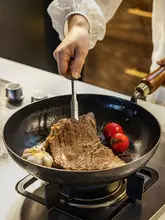 手作り鉄製フラットパン【無塗装・ノンスティック・家庭用・ステーキ調理用】