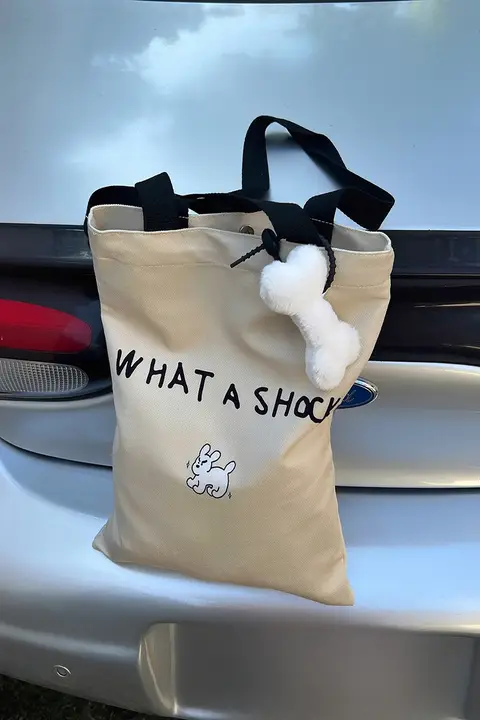 犬の骨型デザイン エコキャンバストートバッグ【手提げ・ショルダーバッグ・通勤用】