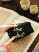 刺繍入りティッシュボックス【華やかな花柄・宋風デザイン・高級感あるインテリア】
