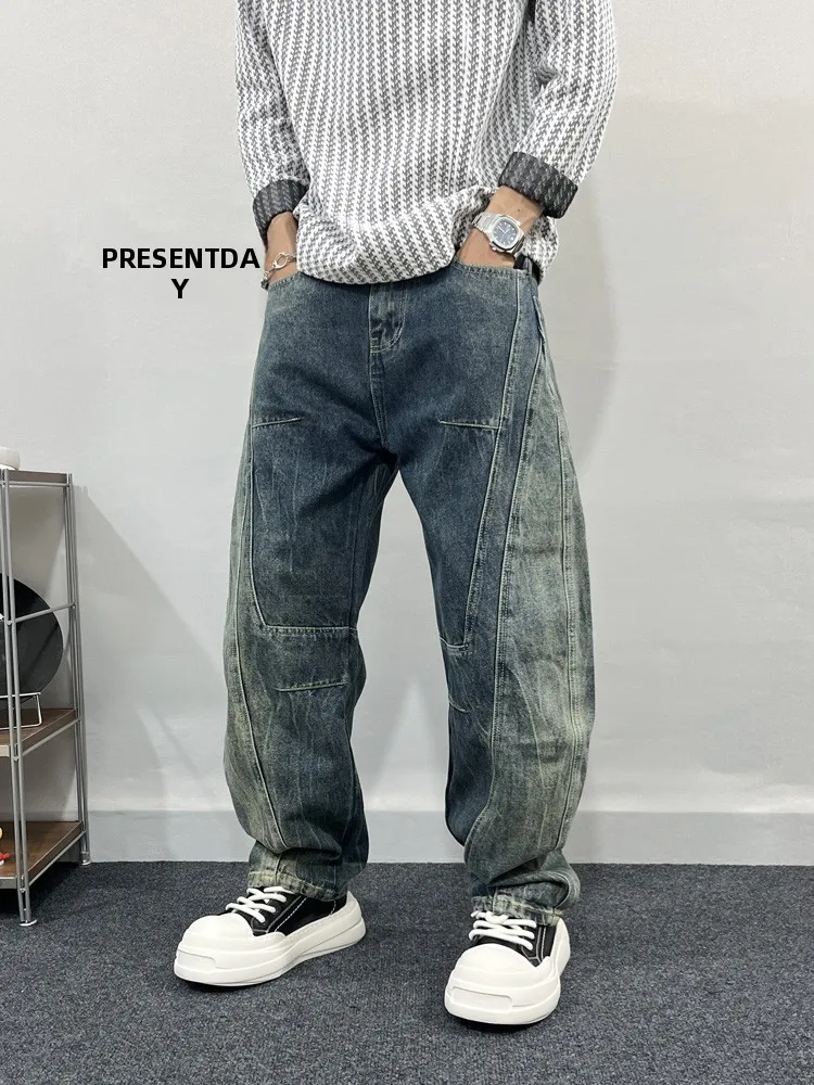 春用メンズカジュアルデニムパンツ：ビンテージ風ストレートスタイルの実用性と着用シーン