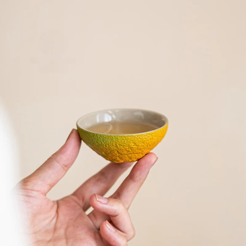大吉大利 柑橘デザイン 陶製ティーカップ：おしゃれな家庭用茶碗の実用性とデザイン特性