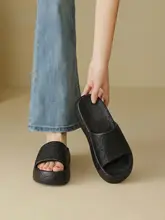 厚底一字型サンダル【女性用・夏用・防滑・極上の柔らかさ・コルク風ソール】