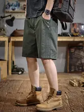 極上の柔らかさのミリタリーグリーンカジュアルショートパンツ【軽量・夏用・動きやすい】（セットアップ対応）