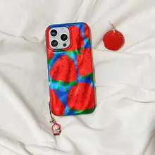 YUMIN SKY 夏の赤いイチゴデザインのiPhone用ケース【iPhone対応・衝撃吸収・ファッションアクセサリー付き】
