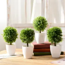 北欧デザイン デスクトップ装飾用フェイクグリーン【リビング用・小型・花瓶付き】