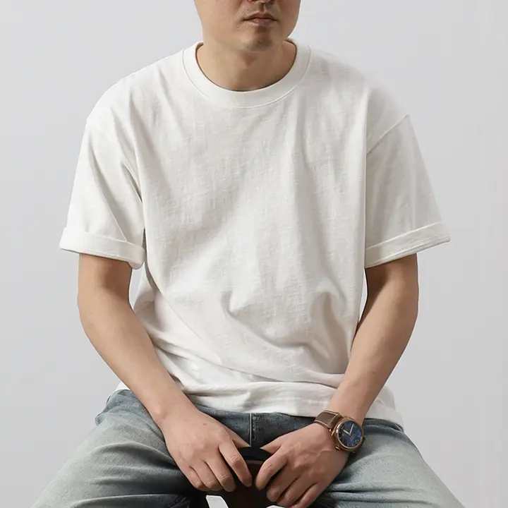 アメリカンヴィンテージ風 バンブーコットン Tシャツ【短袖・ユニセックス・シンプル無地】