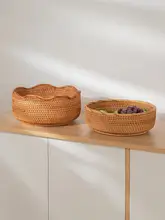 ベトナム製 手編みラタンフルーツバスケット【収納用・家庭用・デスク用】