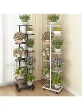 鉄製の多段花立て【リビング用・落地式・観葉植物や花鉢のディスプレイに最適】