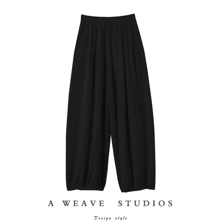 極上の柔らかさのルーズパンツ【灯籠風・バナナパンツ・100%カシミヤ・女性用】