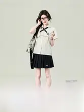 オリジナルJK制服 女子用高校生シャツ【学院風・短袖】（セットアップ対応）