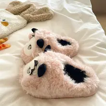 かわいいデザインのミニオン風モコモコスリッパ【保温・厚底・女性用】