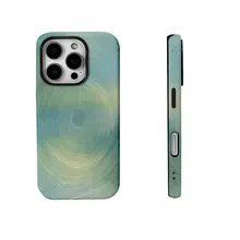 清新なグリーンデザインのフィルム二合一スマホケース【iPhone・Android対応】（セットアップ対応）