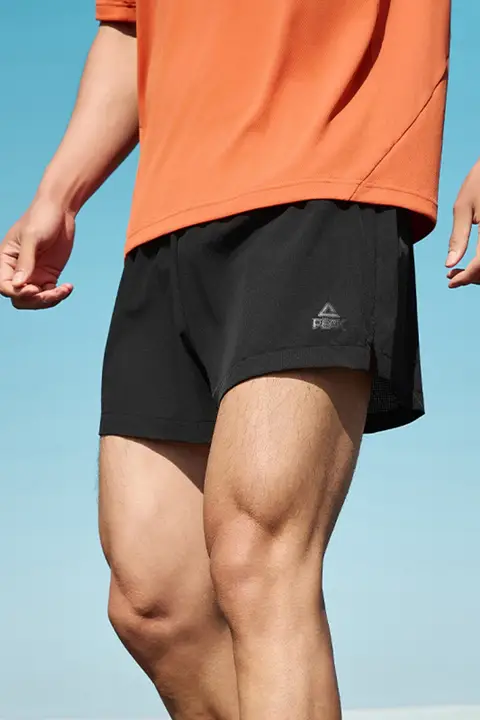 Peak ランニングショーツ メンズ 速乾 スマホ収納 インナーパンツ付き マラソン トレーニング 「PEAK」