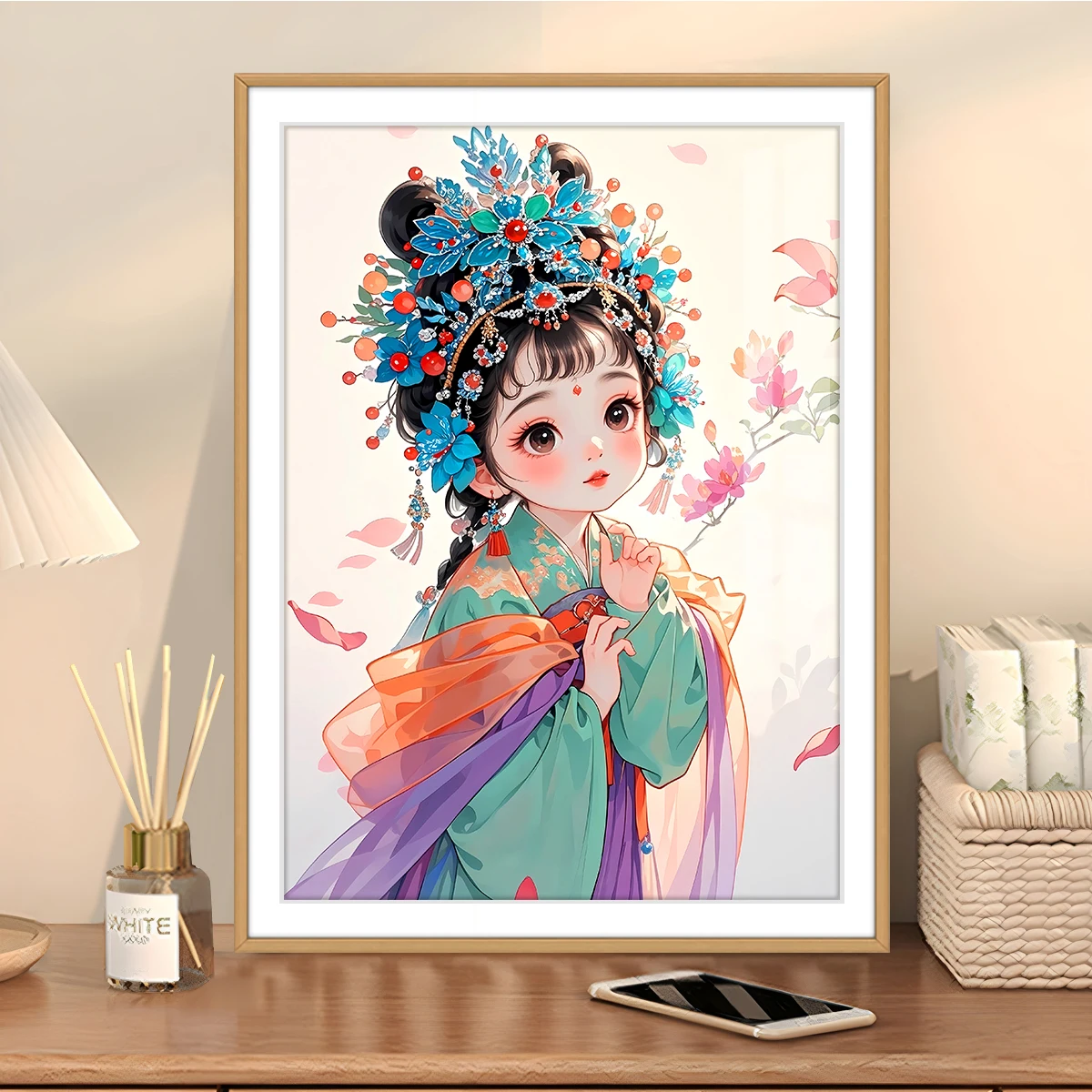 古風美人のクロスステッチ作品：シンプルな手工芸でリビングや寝室を彩る