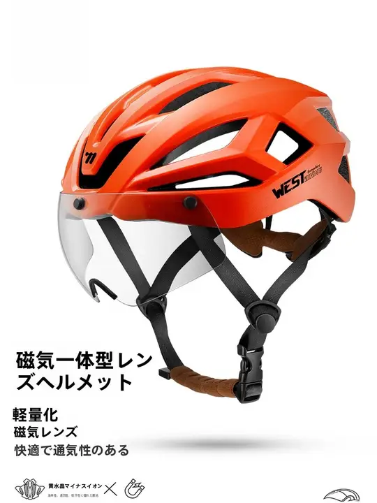 West Biking 自転車用ヘルメット マグネット式 ゴーグル 調光レンズ 耐衝撃 MTB ロードバイク サイクリング