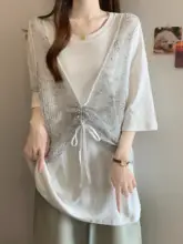 極上の柔らかさのメッシュデザイン短袖Tシャツ【ゆったりフィット・夏用・ウエストひも付き】（セットアップ対応）