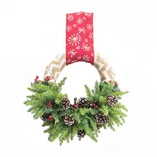 フランス風クリスマス花輪【壁掛け・緑植物装飾】