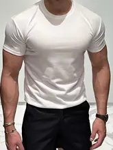 半袖Tシャツ メンズ クルーネック ホワイト ストレッチ フィット マッスルフィット ジム スポーツ 夏
