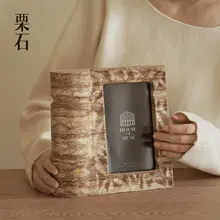 天然石製のアートフレーム【和の侘び寂び・デスクトップ装飾・キャンドルホルダー】