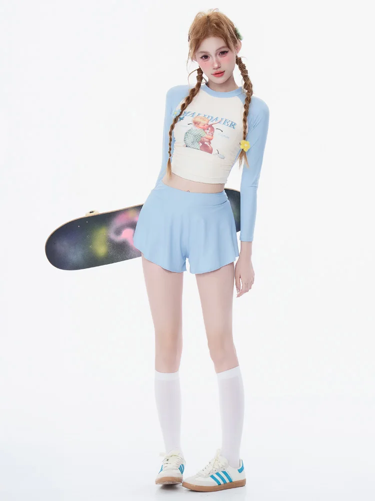 水陸両用ウェア レディース おすすめモデル：少女用水着【泡温泉・スリム効果・分体・長袖・紫外線対策・スポーツ用】（セットアップ対応）