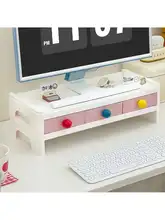 デスク用モニター台【二層構造・オフィス向け・収納に便利】