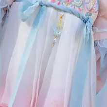 可愛いウサギのパール飾り付き女の子用古風コスチューム【漢服・旗袍デザイン】