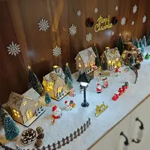 クリスマステーマの装飾品ディスプレイボックス【ミニチュア雪景色の飾り付け用】