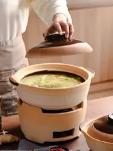 高温耐久の家庭用土鍋【煲仔飯・ガスコンロ用・陶器製・スープ鍋】