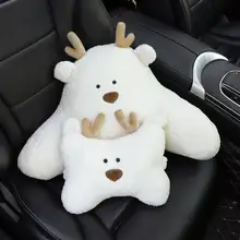 かわいいクマデザインの車用腰クッション【四季対応・快適なサポート】（セットアップ対応）