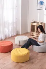 丸型 厚手コットン麻座布団【リビングや和室用・畳対応】