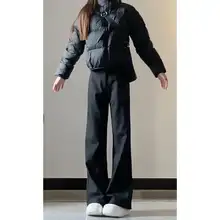 高身長向け すっきりとしたラインのデザイン スーツテーパードパンツ【極上の柔らかさ・高腰・したシルエット・ビジネスカジュアル】（セットアップ対応）