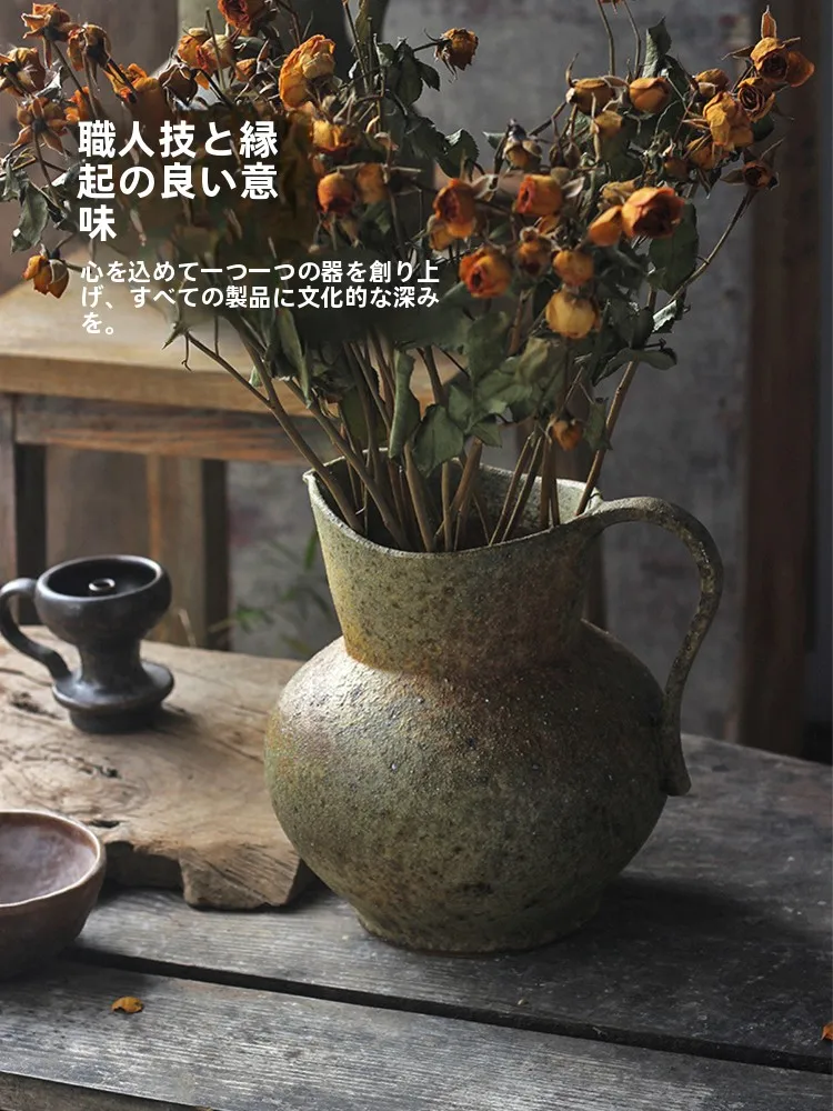 粗陶製鉢型フラワーベース：ほったらかしで毎年咲く花を育てるためのヴィンテージ風陶器プランター