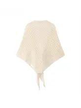 穴あけ不要デザインの春夏用ニットケープ【透かし編み・おしゃれトラベル用】