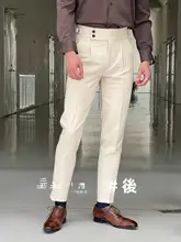 腰分割デザインのビジネスパンツ【ナポリシルエット・大人カジュアル】