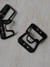 ドイツ製マットブラック金属隠しフック【子母型バックル】