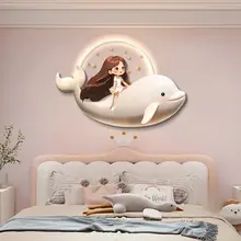 かわいいクジラの子供部屋用壁掛け装飾画【温かみのあるデザイン・寝室用】