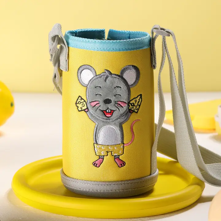 子供用保温水筒カバー【かわいいクマデザイン・ストラップ付き・汎用性あり】