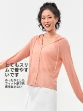 SPLANS+ フード付き UVカット薄手ジャケット【長袖・ランニング・ヨガ用・通気性・ゆったりシルエット】