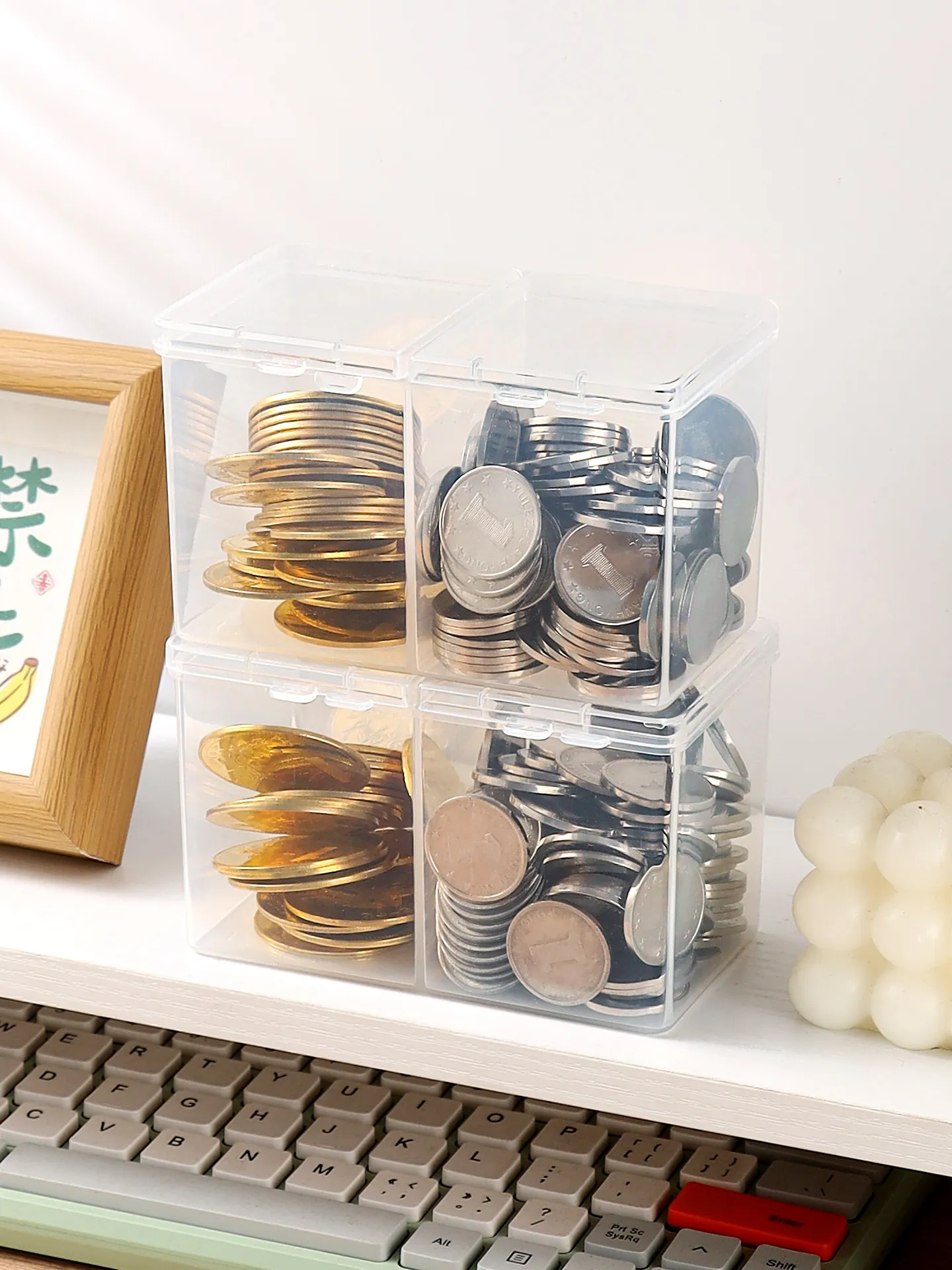 500円玉記念硬貨プレミアと貯金箱の使い分け：MRUNのダブルグリッド収納ケースを実際の生活で検証