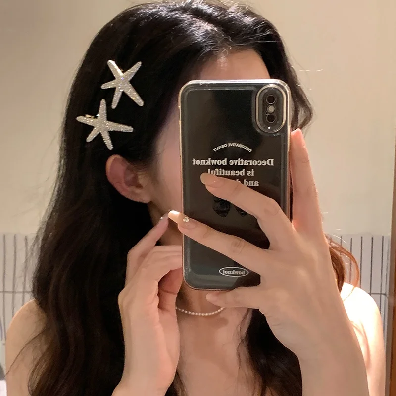 海星デザインのヘアクリップ：ユニークなサイドバングとビーチスタイルに最適な合 金製ヘアクリップ