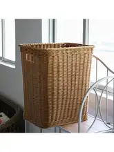 大容量編み風デザインのランドリーバスケット【衣類・おもちゃ収納用】