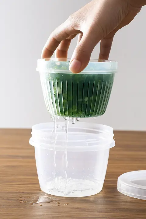 冷蔵庫収納用葱・生姜・にんにく保存ボックス【水切り機能付き・食品グレード】