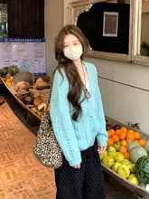 極上の柔らかさのマイハイ毛透かし編みカーディガン【春夏用・ゆったりシルエット】
