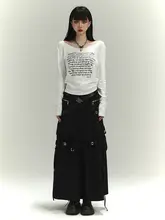 白長袖Tシャツ【アメリカンスイートスタイル・秋用】（セットアップ対応）