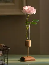 クリエイティブなデザインのガラス試験管花瓶【デスク装飾用・シンプルスタイル】
