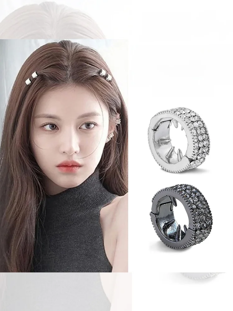 前髪 バング用円形金属ヘアクリップ：水晶装飾・サイドクリップの実用性と適用シーン