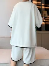 カジュアルな短袖Tシャツとショートパンツ【夏用・アイスシルク・ゆったりフィット】（セットアップ対応）