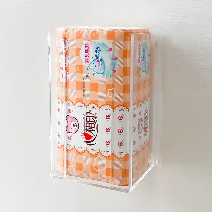 赤ちゃん用壁掛けティッシュボックス【穴あけ不要・シンプルデザイン】